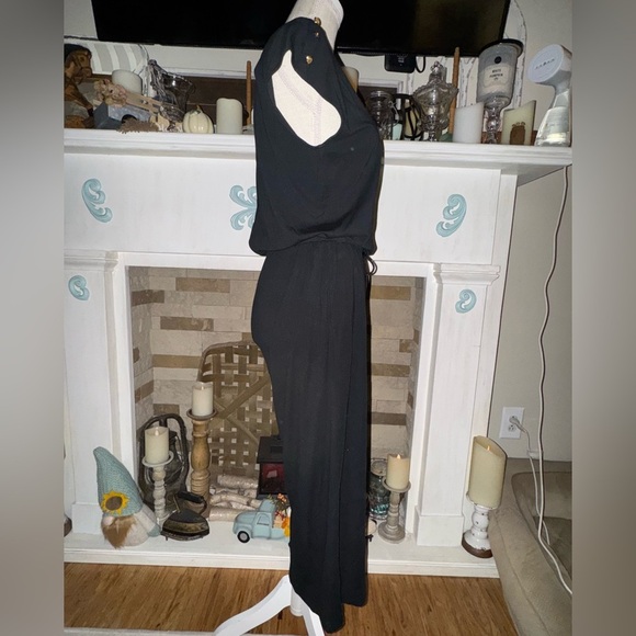 Lauren Ralph Lauren Wide Leg Cropped Stretchy Button Casual Jumpsuit Size S GUC - Picture 6 of 14